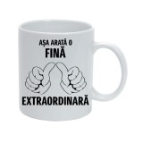 Cana alba personalizata &quot;Asa arata o fina extraordinara&quot;, INOVATIX&reg;. 330ml