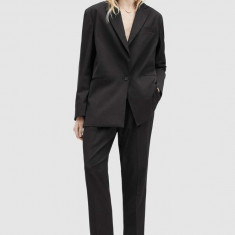 AllSaints pantaloni NELLIE TROUSER femei, culoarea negru, drept, medium waist, WT513Z