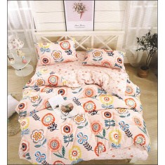 Lenjerie de pat pentru o persoana cu husa de perna dreptunghiulara, Melisandre, bumbac mercerizat, multicolor
