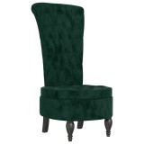 Cumpara ieftin Fotoliu cu spatar inalt verde inchis catifea design cu nasturi