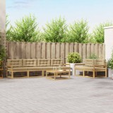 vidaXL Set de canapele de exterior cu pernă 6 pcs Alb și Bej 3386087