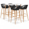 Set mobilier de bar, 5 piese, alb si negru GartenMobel Dekor