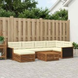 vidaXL Set de canapele de exterior cu pernă 7 pcs Natural și Crem 3383583
