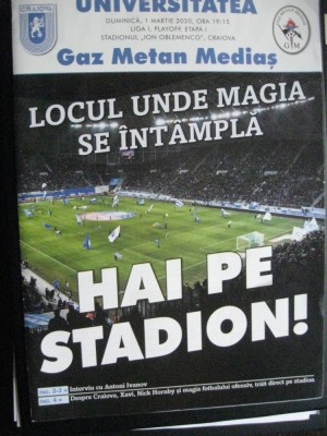 Program de meci Universitatea Craiova-Gaz Metan Medias (1 martie 2020) foto