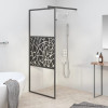 VidaXL Paravan de duș walk-in negru 80x195 cm sticlă ESG model piatră 151880