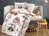 Cumpara ieftin Set Complet Lenjerie Patut Bebe Truck (Bumbac 100%)