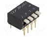 Intrerupator DIP, 2 pozitii, montare THT, 4 sectiuni, C&amp;K - BPA04B
