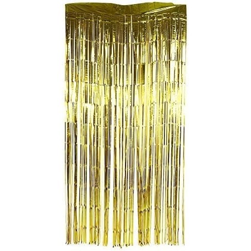 Perdea franjurata, flippy, model decor petrecere, pentru fundal de poze, amenajare colorata a petrecerii, dimensiune 100x200 cm, gold
