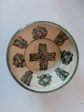 Strachina mica traditionala ceramica Kuty - Atelier Iacinschi Botosani - Marcaj original CX 452 - Pictata manual - Arta populara colectie