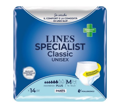 Scutece pentru adulti tip chilot Lines Specialist Plus, 6 picaturi, marimea M, 14 bucati foto