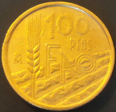 Moneda FAO 100 PESETAS - SPANIA, anul 1995 *Cod 2142 B = circulata foto