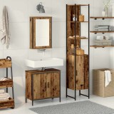 Set de Mobilier pentru Baie 3 Piese Lemn Vechi Lemn Ingineresc