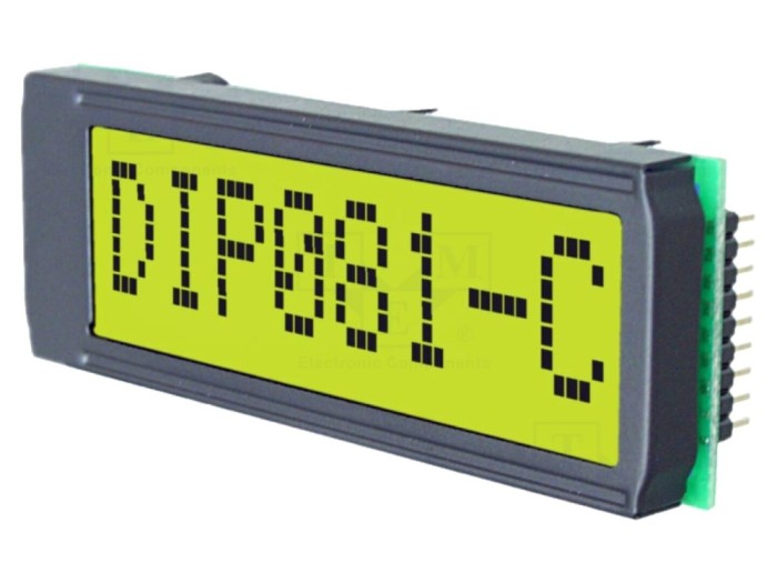 Afișaj LCD alfanumeric 8x1 LED