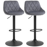Set 2 scaune de bucatarie/bar, Marion, rotative, poliester, gri si negru, 51.5x48x83-104 cm GartenVIP DiyLine, ART