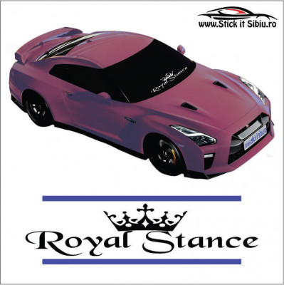 Sticker Central Parbriz-ROYAL STANCE-Model 3 &amp;ndash; Stickere Auto foto