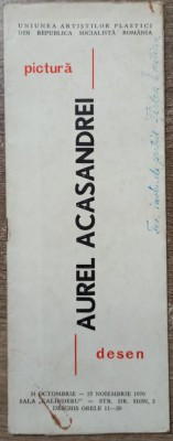 Program expozitie Aurel Acasandrei 1970 foto
