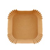 Set 50 hartii de copt pentru air fryer, Termorezistent, Maro 16 x 16 x 4.5 cm, patrat, BZRSH