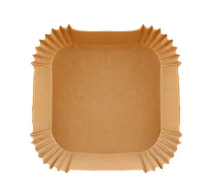 Set 50 hartii de copt pentru air fryer, Termorezistent, Maro 16 x 16 x 4.5 cm, patrat, BZRSH