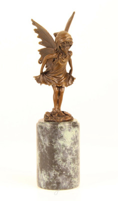 Zana-statueta din bronz pe un soclu din marmura KF-61 foto