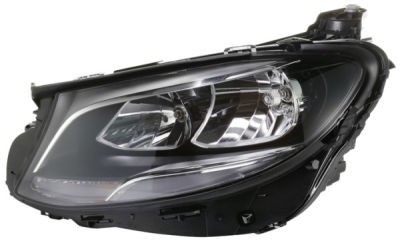 Far Mercedes Clasa E (W213) 03.2016-, partea Stanga, electric, fara inscriptie Mercedes, cu becuri, cu motoras, cu lumini de zi pe LED, tip bec H7+H7 foto