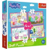 PUZZLE TREFL 4IN1 PEPPA PIG IUBESTE AVENTURILE
