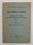 TABLA GENERALA DE MATERIE A BULETINULUI SOCIETATII POLITECNICE DELA APARITIE , PANA LA INAUGURAREA LOCALULUI PROPRIU AL SOCIETATII ( 1885 - 1927 ) ,