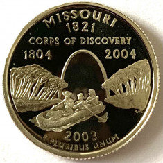 AMERICA QUARTER DOLLAR 2003 S.PROOF, AG.900, (Lewis si Clark St. Louis-MISSOURI) foto