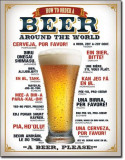Placa metalica - How to Order a Beer - 30x40 cm