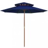 VidaXL Umbrelă de soare dublă, stâlp din lemn, albastru, 270 cm