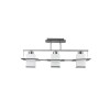 Lustra Erste Kyoto Crom Negru Alb, 3xE27, Max 60W, Abajur Sticla Alba, Dimensiuni 670x291 mm