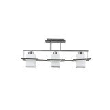 Cumpara ieftin Lustra Erste Kyoto Crom Negru Alb, 3xE27, Max 60W, Abajur Sticla Alba, Dimensiuni 670x291 mm