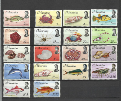 MAURITIUS 1969 FAUNA MARINA PESTI CRABI SCOICI foto