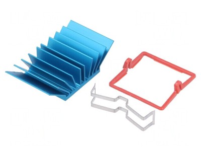Radiator Extrudat cu Aripioare BGA Albastru 27mm x 27mm foto
