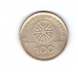 Moneda Grecia 100 drachmai/drahme 1992, stare buna, curata