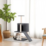 VidaXL Ansamblu de pisici, st&acirc;lpi din funie sisal, gri &icirc;nchis, 109 cm