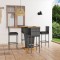 Gossi set mobilier bar de gradina cu perne, 5 piese, gri, poliratan