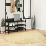 vidaXL Covor pufos &quot;PAMPLONA&quot; cu fire &icirc;nalte, auriu modern, &Oslash; 160 cm