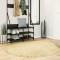 Covor pufos &quot;PAMPLONA&quot; cu fire &icirc;nalte, auriu modern, &Oslash; 160 cm