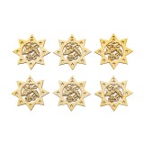 Accesorii pentru activitati crafts lemn decupat,stea cu clopotel,6 bucati set