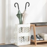 Cumpara ieftin Suport pentru umbrele cu depozitare Alb 28 x 12 x 41 cm Oțel