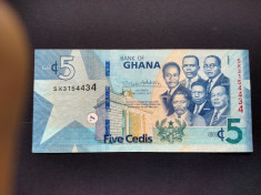 Bancnota Ghana, 5 Cedis, 2019, VF foto