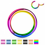 Piercing pentru nas și urechi din oțel inoxidabil - inel strălucitor simplu, 0,8 mm, 6 mm - Culoare Piercing: Roz - Auriu