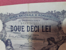 Bancnote romanesti 20lei 1927 vfplus foto