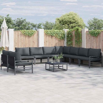 vidaXL Set de canapele pentru grădină Antracit Oțel 3379002 foto