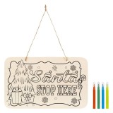 Set pentru activitati crafts din lemn-Tablita de colorat pentru Craciun, Oem
