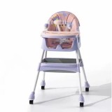 Scaun multifunc&Egrave;ional 3in1 pentru bebelu&Egrave;i, pliabil cu balansoar, 2 tavite cu juc&Auml;rii, sp&Auml;tar reglabil &Egrave;i co&Egrave; depozitare, de la 6 luni, mov