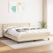 vidaXL Pat box spring cu saltea, crem, 160x200 cm, material textil 3130046