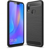 Husa TPU OEM Carbon pentru Huawei Honor 8X, Neagra