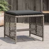 Gossi scaune de gradina cu perne, 4 buc. gri 41x41x36 cm poliratan