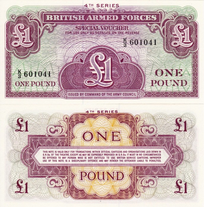 BRITISH ARMED FORCES 1 pound UNC!!!